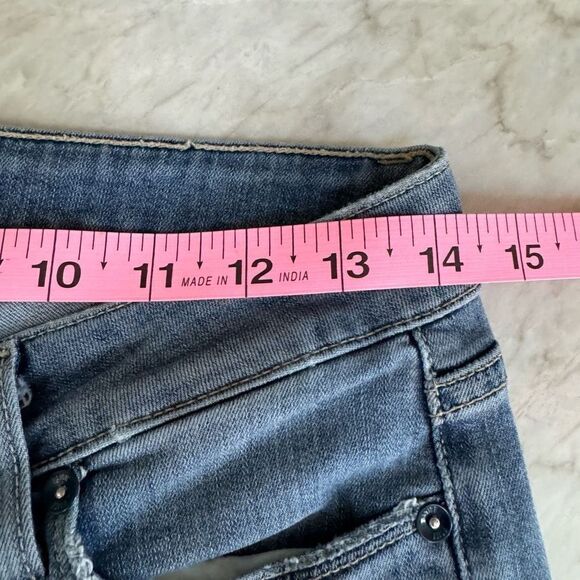 Paige Verdugo crop blue stretch skinny jeans size 27 raw hem - Picture 6 of 8